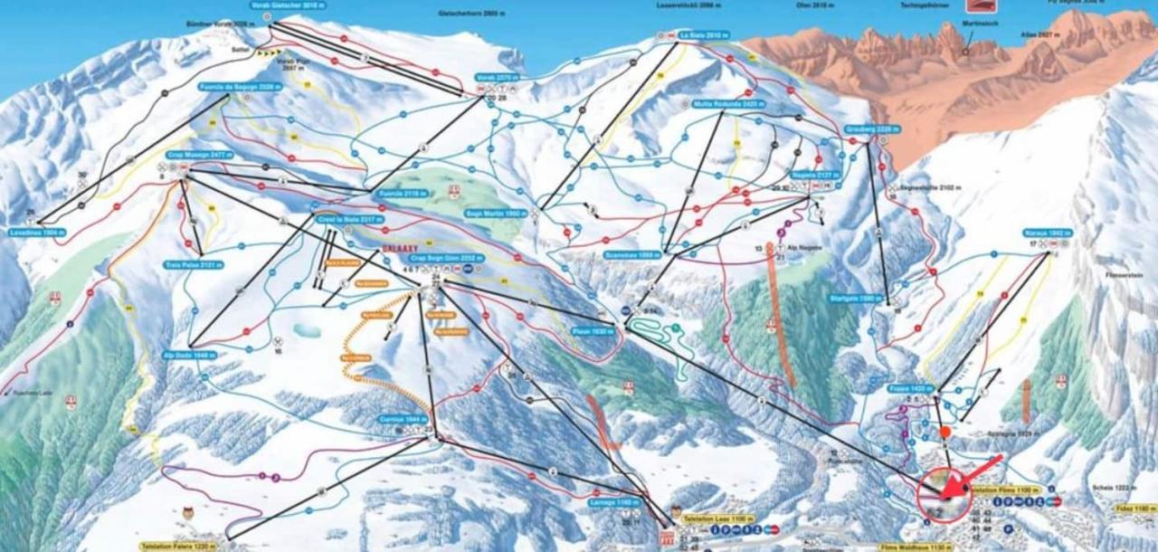 Ferienwohnung 3,5 Zimmer Direkt An Ski- Und Bikepiste Flims Ngoại thất bức ảnh